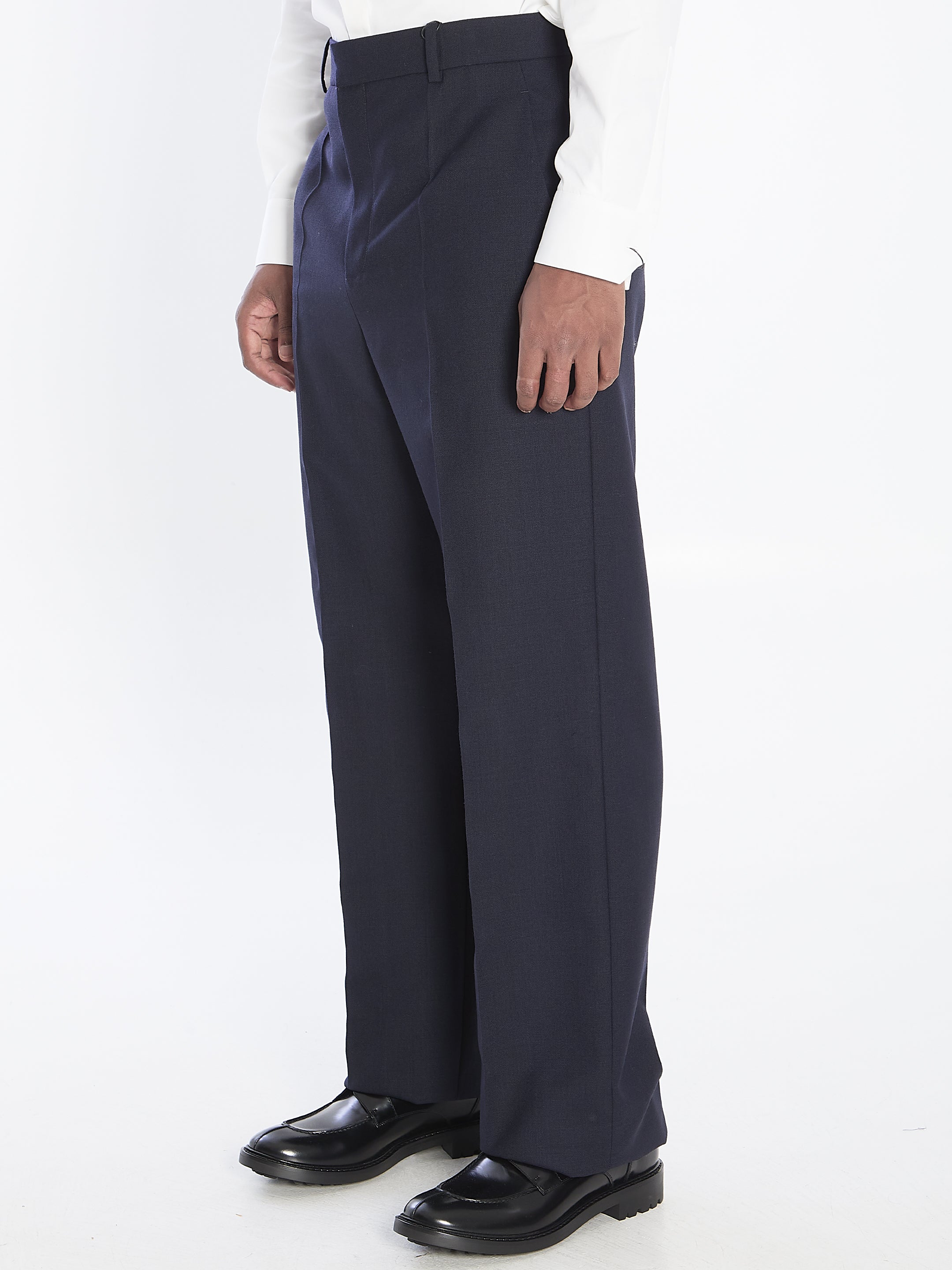 CHINé WOOL TROUSERS Saint Laurent
