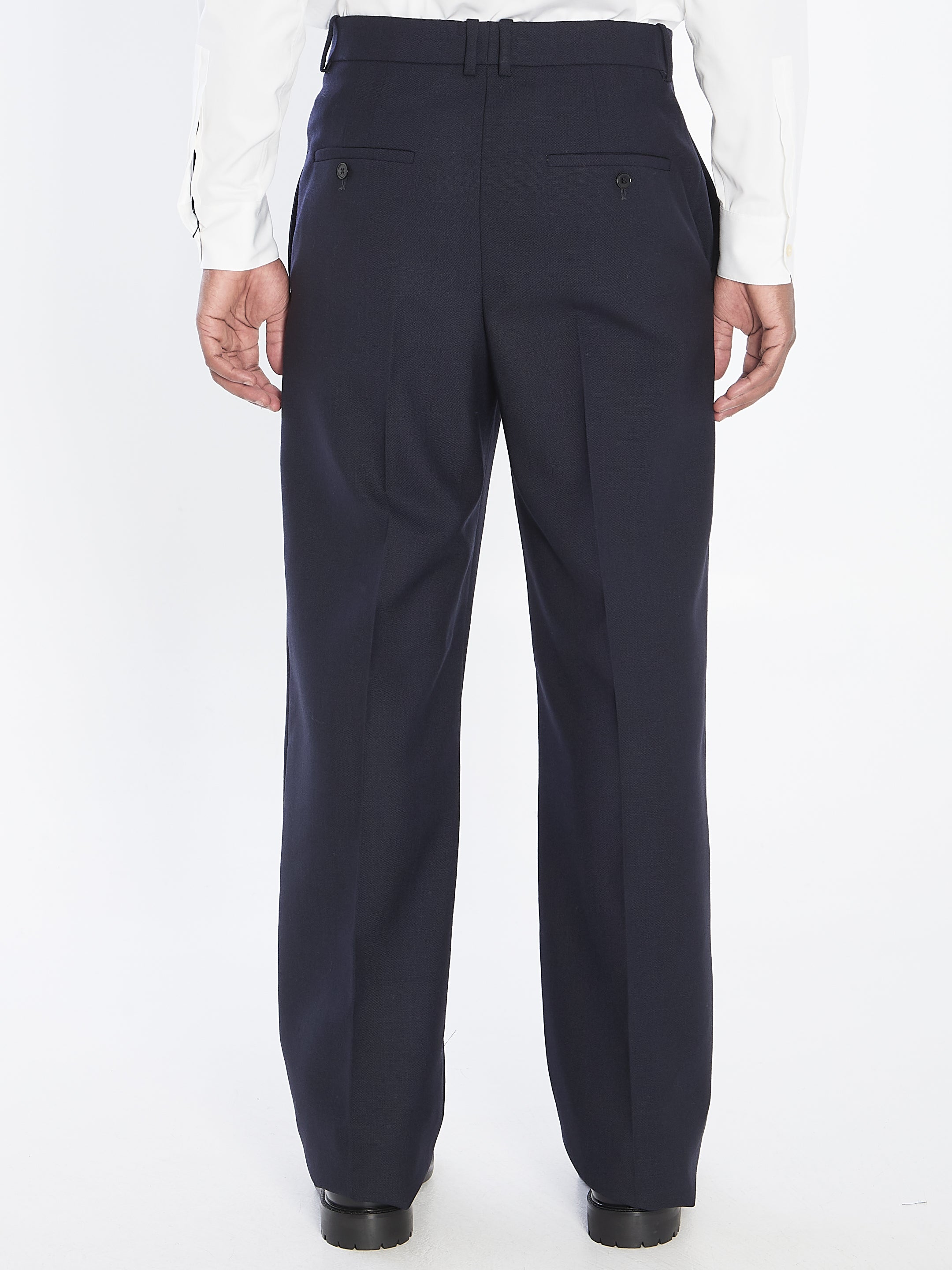 CHINé WOOL TROUSERS Saint Laurent