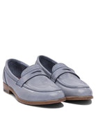 LIGHT BLUE LEATHER LOAFERS STURLINI