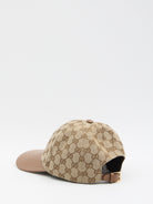 BASEBALL CAP WITH LEATHER VISOR Gucci BEIGE S