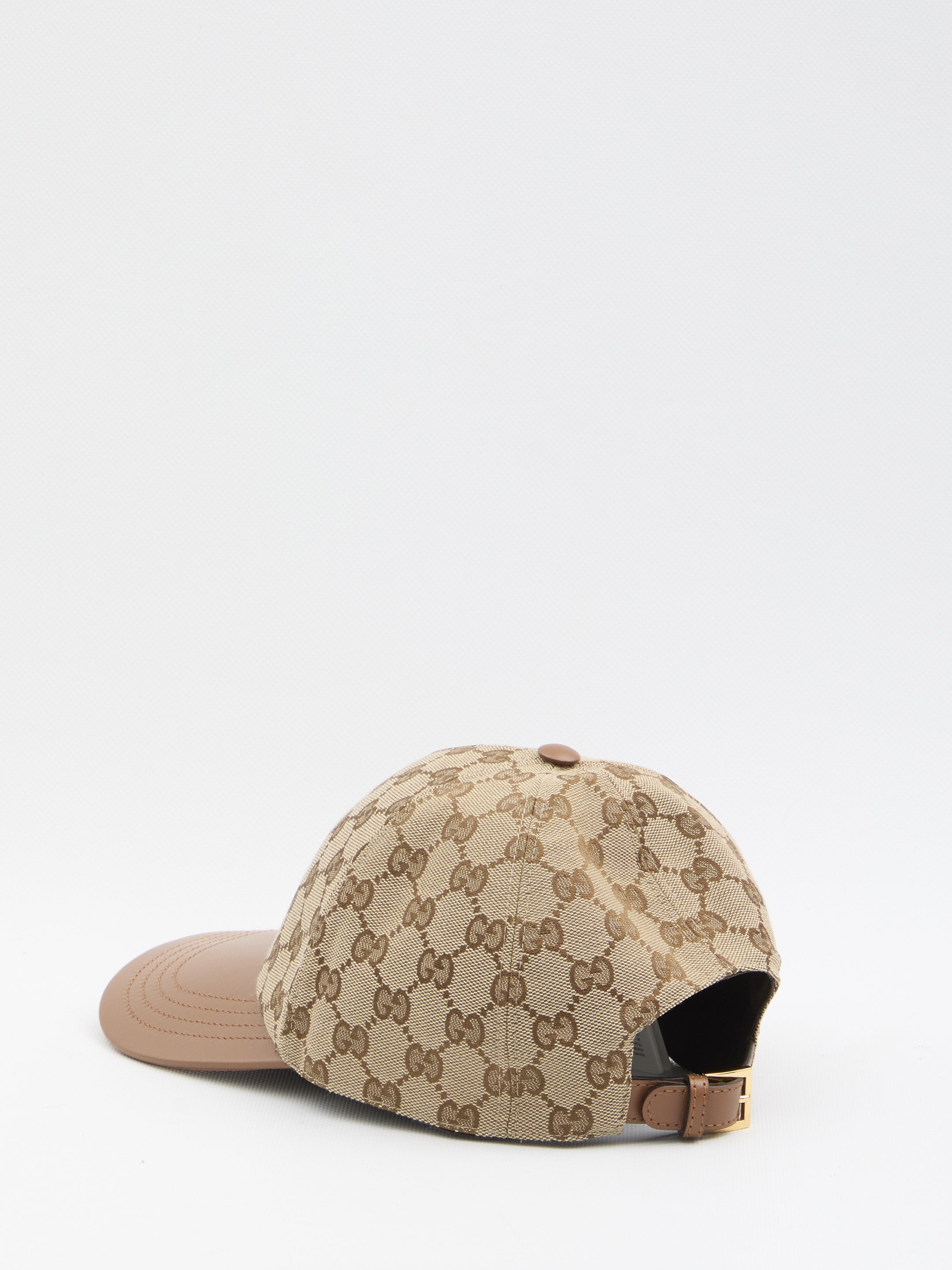 BASEBALL CAP WITH LEATHER VISOR Gucci BEIGE S