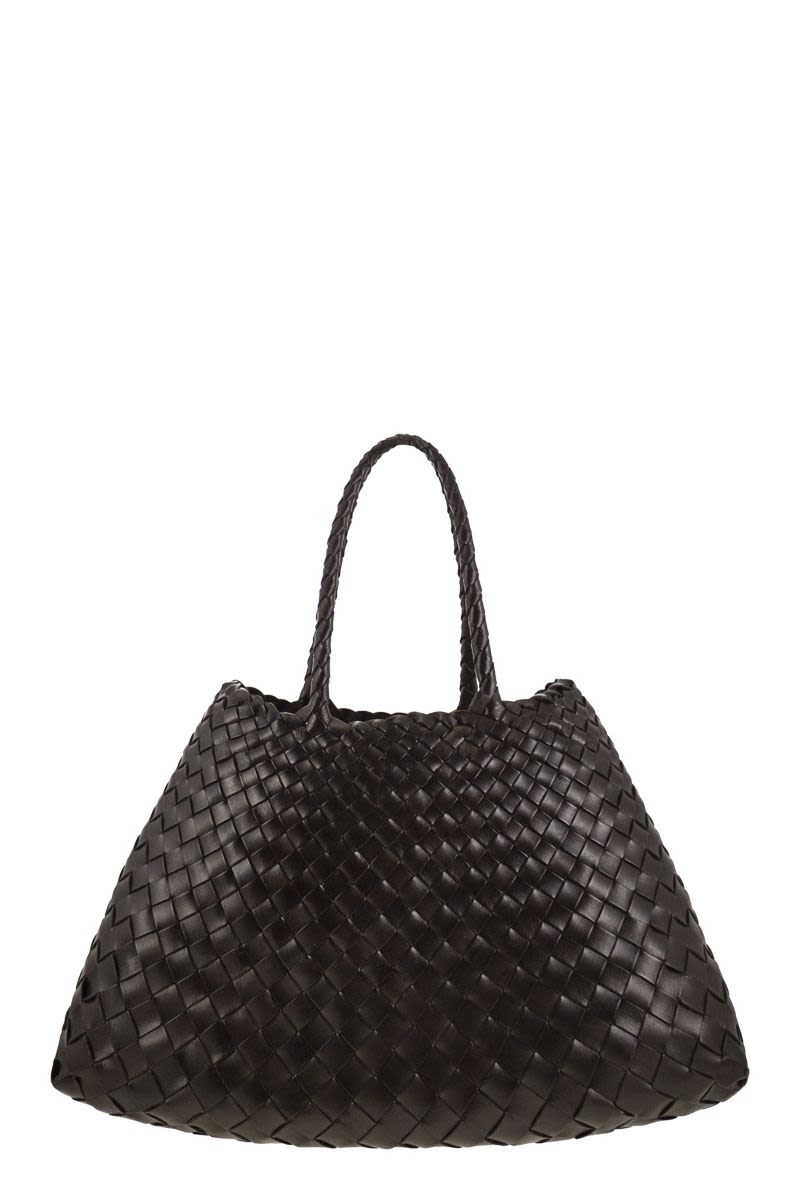 SANTA CROCE SMALL - WOVEN LEATHER BAG Dragon DARK BROWN ONE SIZE
