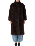 ECO FUR COAT SWORD DARK COFFEE 42