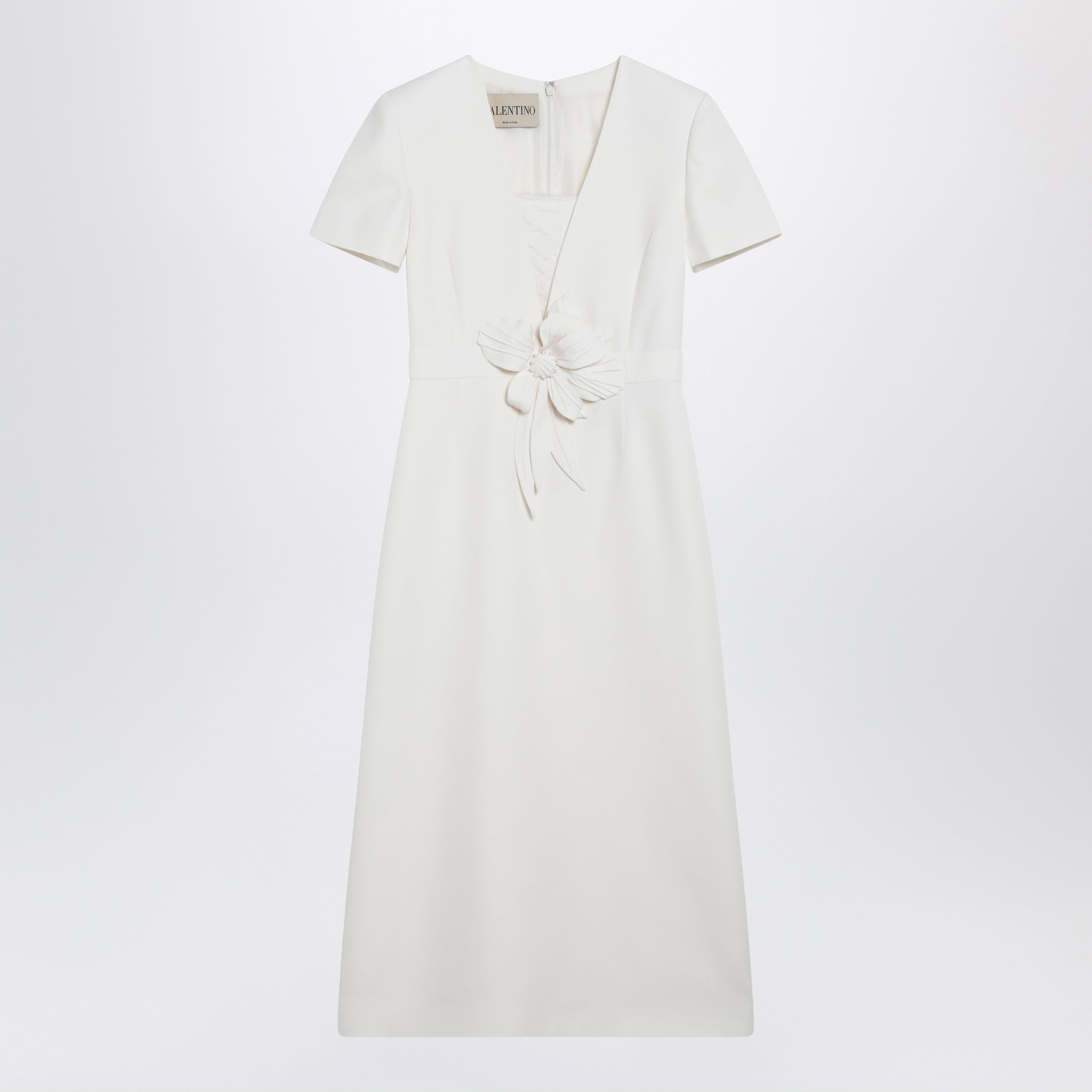 EMBROIDERED CREPE EVENING DRESS IN IVORY – Lord & Taylor