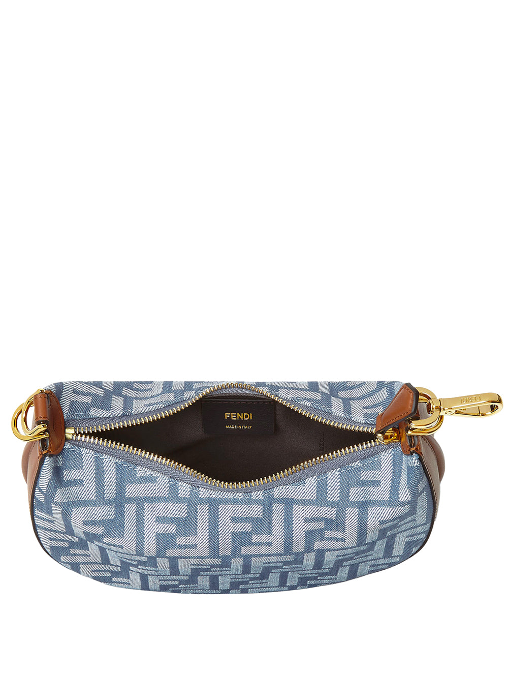 ショルダーバッグ・ポシェット Fendi Fendigraphy Minibag In Jacquard Ff Denim Effect Blue FENDIGRAPHY MINI BLUE DENIM-EFFECT FF JACQUARD MINI-BAG