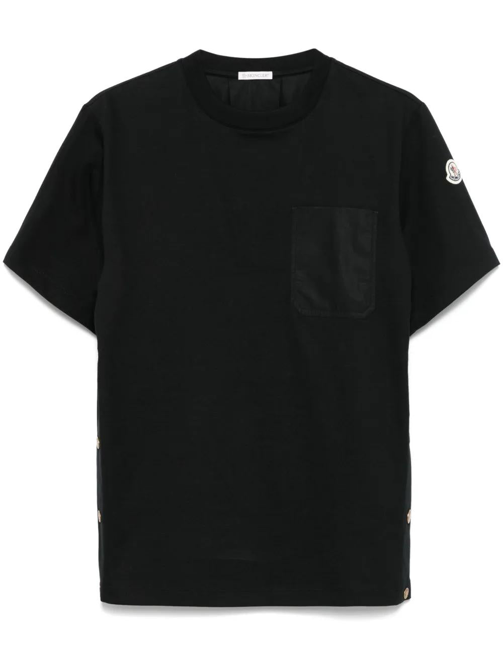 TSHIRT WITH SIDE BUTTONS Moncler BLACK XS