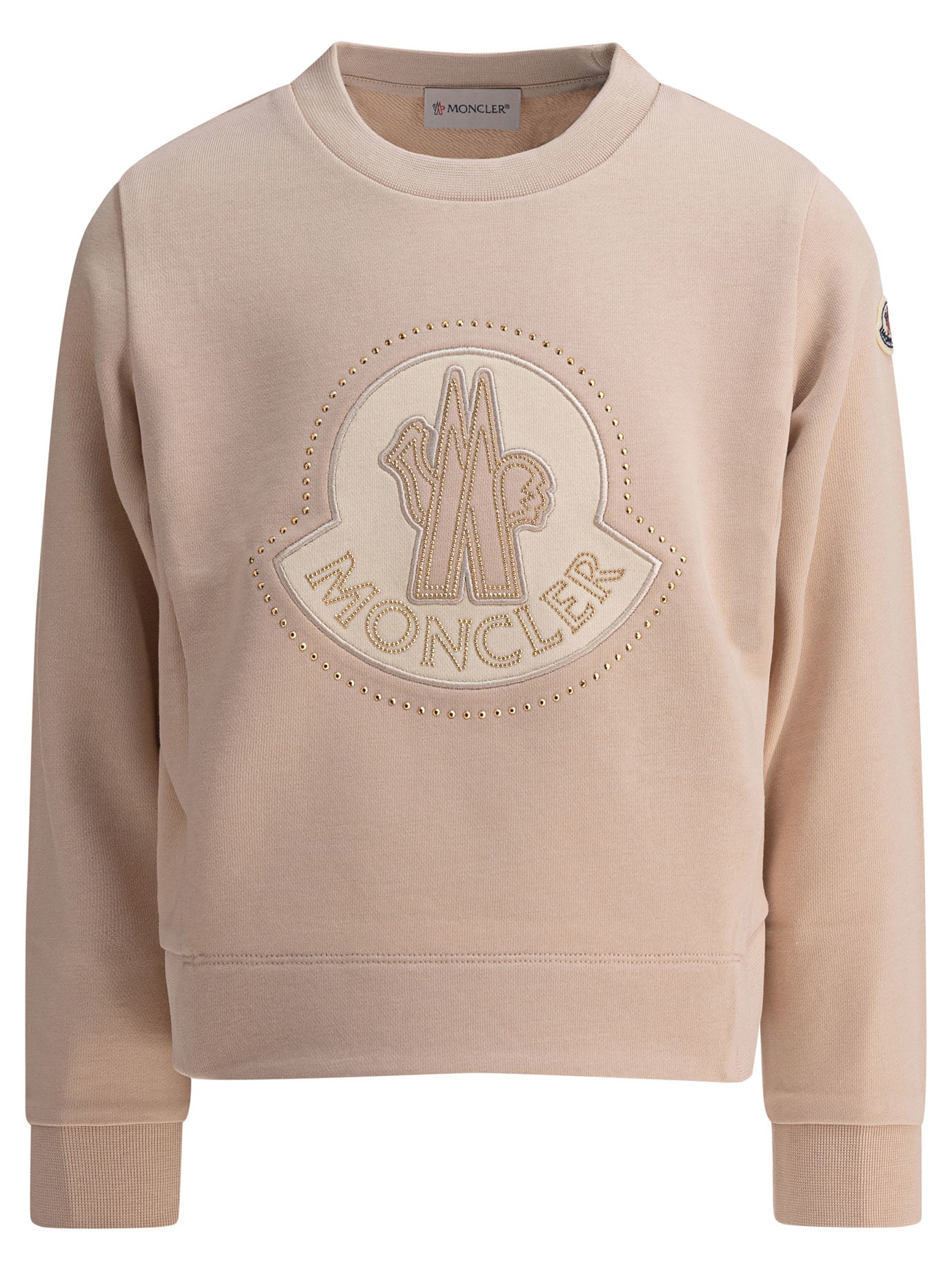 PINK COTTON SWEATSHIRT MONCLER KIDS PINK 14Y
