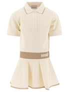 PIQUÉ POLO DRESS MONCLER KIDS BEIGE 10Y