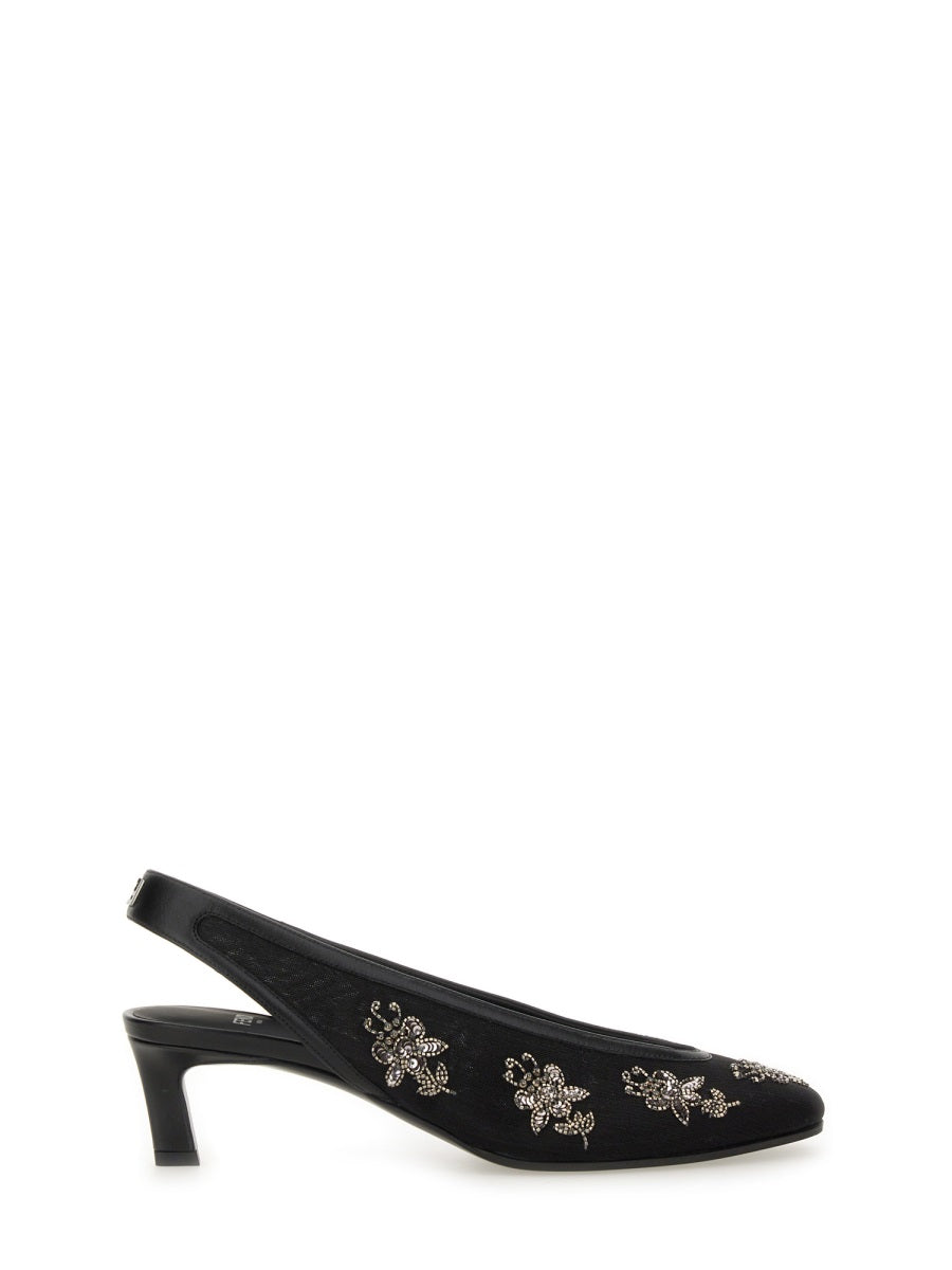 SLINGBACK WITH EMBROIDERY Fendi BLACK 38