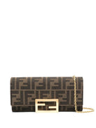 FF-PRINT CANVAS CHAIN WALLET Fendi BROWN UNICA