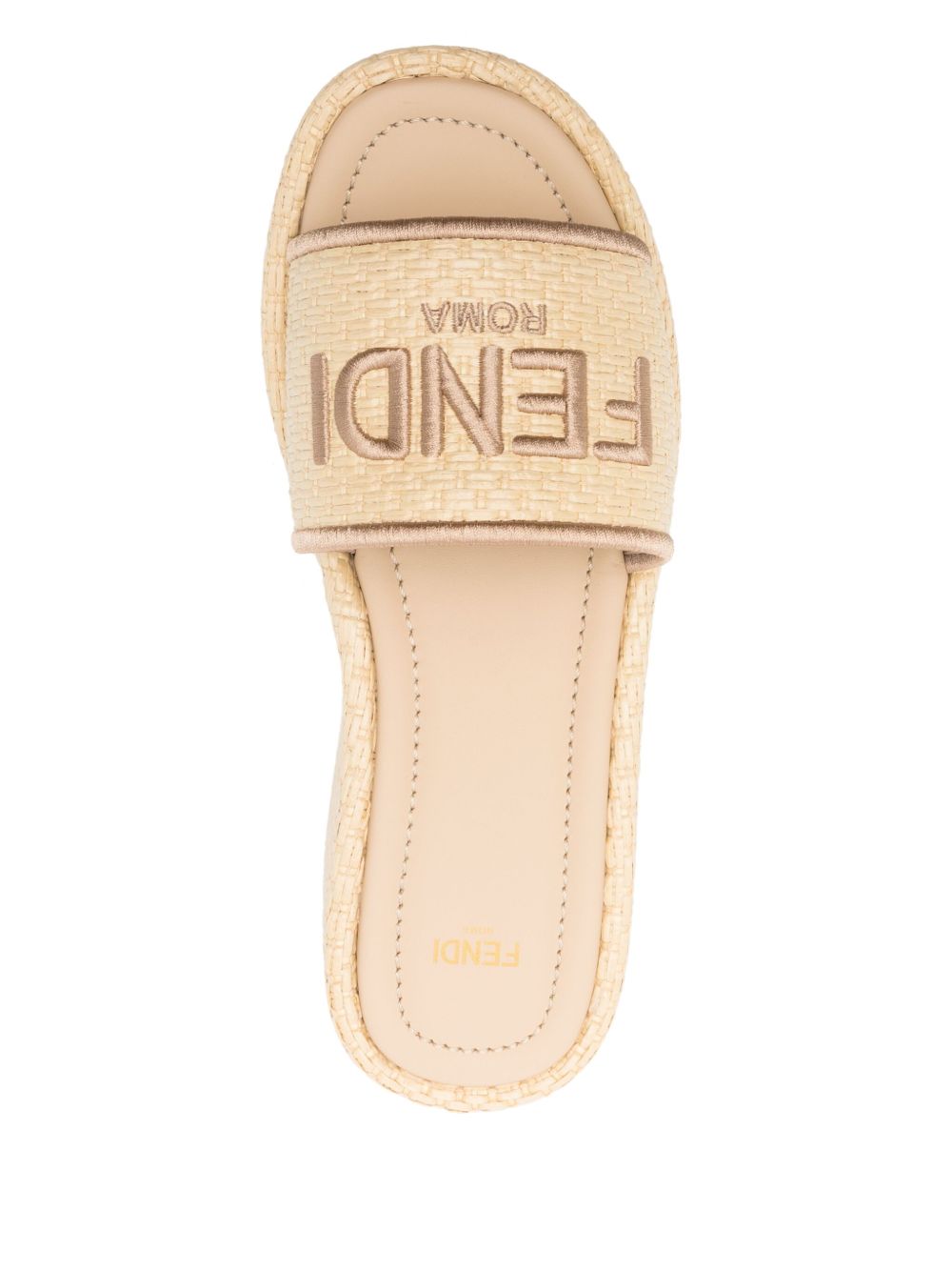 BEIGE COTTON SANDALS Fendi