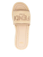 BEIGE COTTON SANDALS Fendi