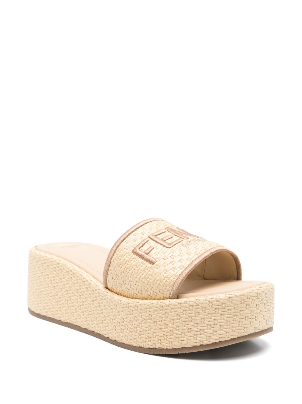 BEIGE COTTON SANDALS Fendi