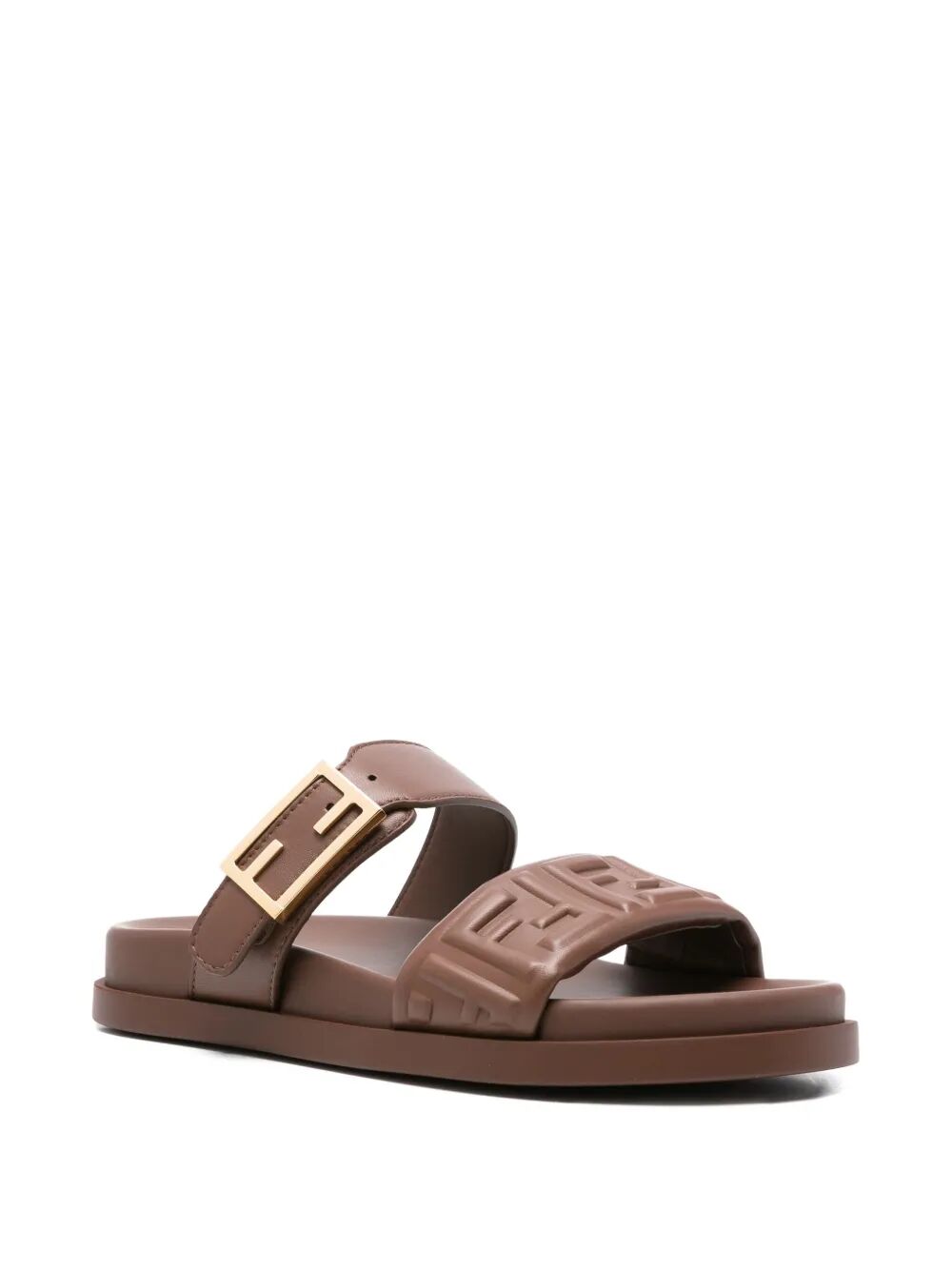 BROWN LEATHER SANDALS Fendi