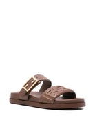 BROWN LEATHER SANDALS Fendi
