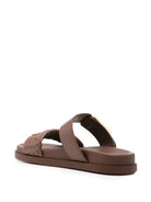 BROWN LEATHER SANDALS Fendi