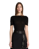 BLACK BOAT NECK TOP Khaite NEGRO XS
