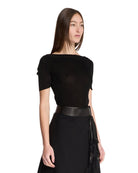 BLACK BOAT NECK TOP Khaite