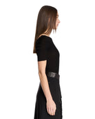 BLACK BOAT NECK TOP Khaite
