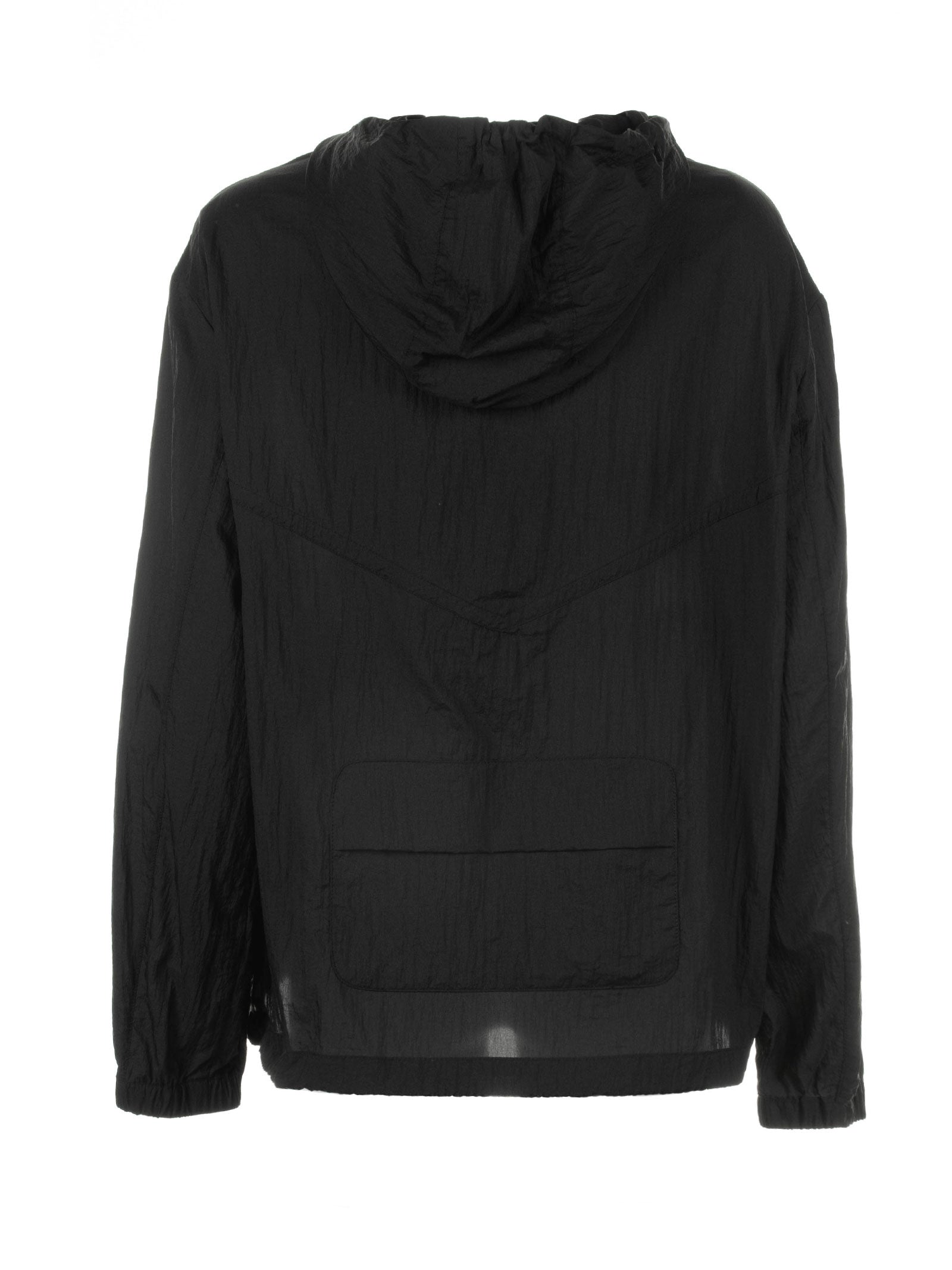 BLACK JACKET WITH ZIP AND HOOD ADD