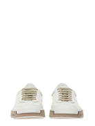 WHITE LEATHER FLAT SHOES Dolce & Gabbana