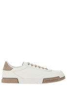 WHITE LEATHER FLAT SHOES Dolce & Gabbana BIANCO/TORTORA 43