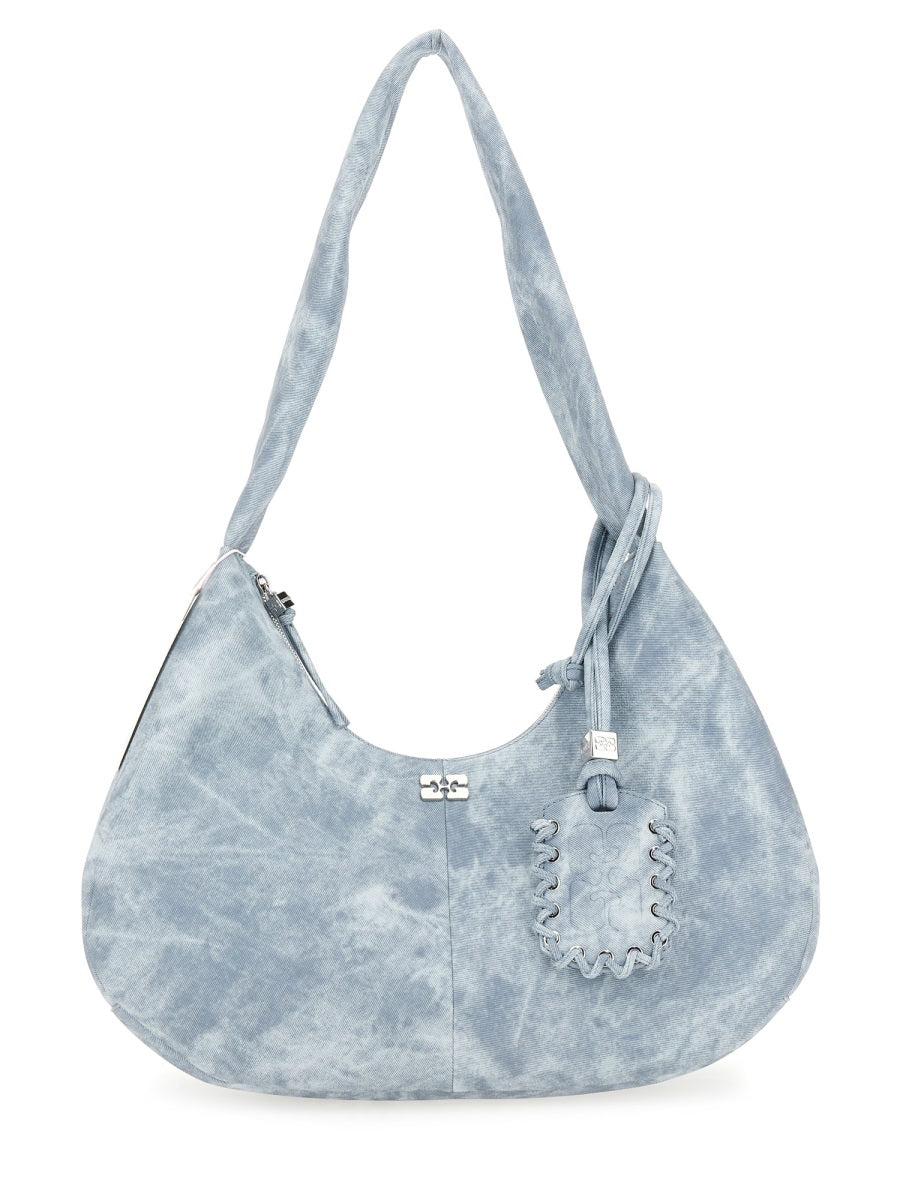 BABY BLUE RECYCLED SHOULDER BAGS Ganni