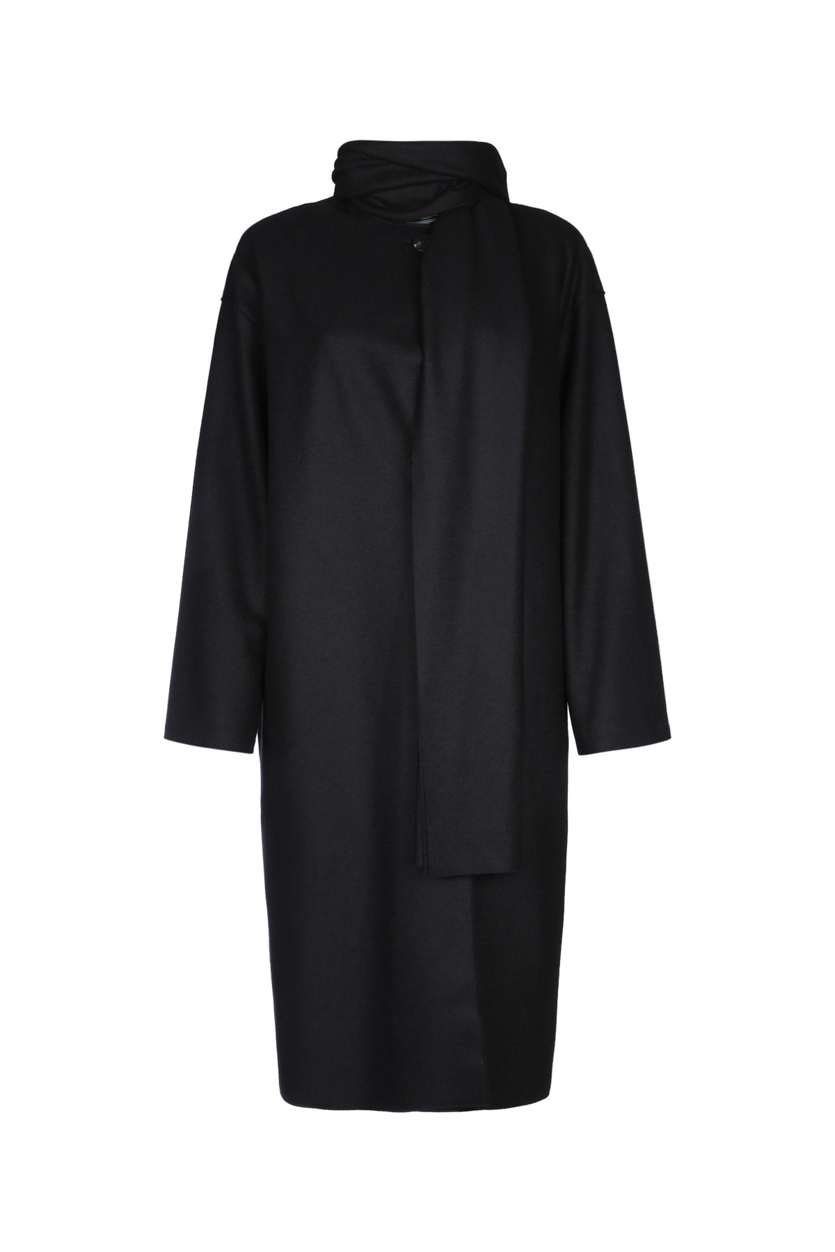 WOMEN SCARF COAT CASHMERE BLEND Harris Wharf London BLACK 38