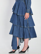 SPIRAL SKIRT IN DENIM Alaia