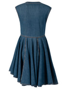 DEEP STONE DENIM WRAP DRESS Alaia