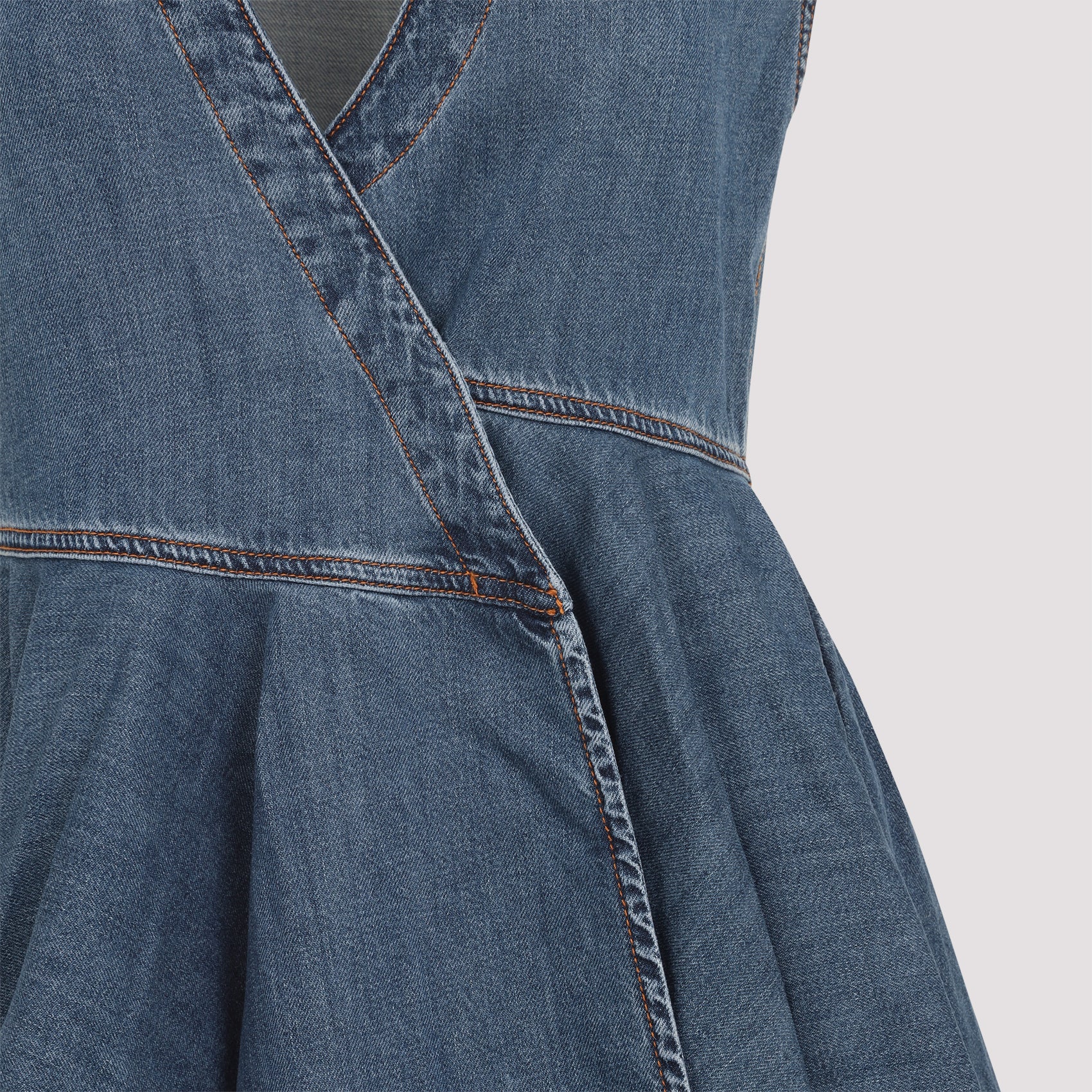 DEEP STONE DENIM WRAP DRESS Alaia