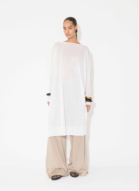 WHITE CAFTAN WITH SIDE OPENINGS Alaia