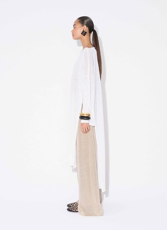 WHITE CAFTAN WITH SIDE OPENINGS Alaia
