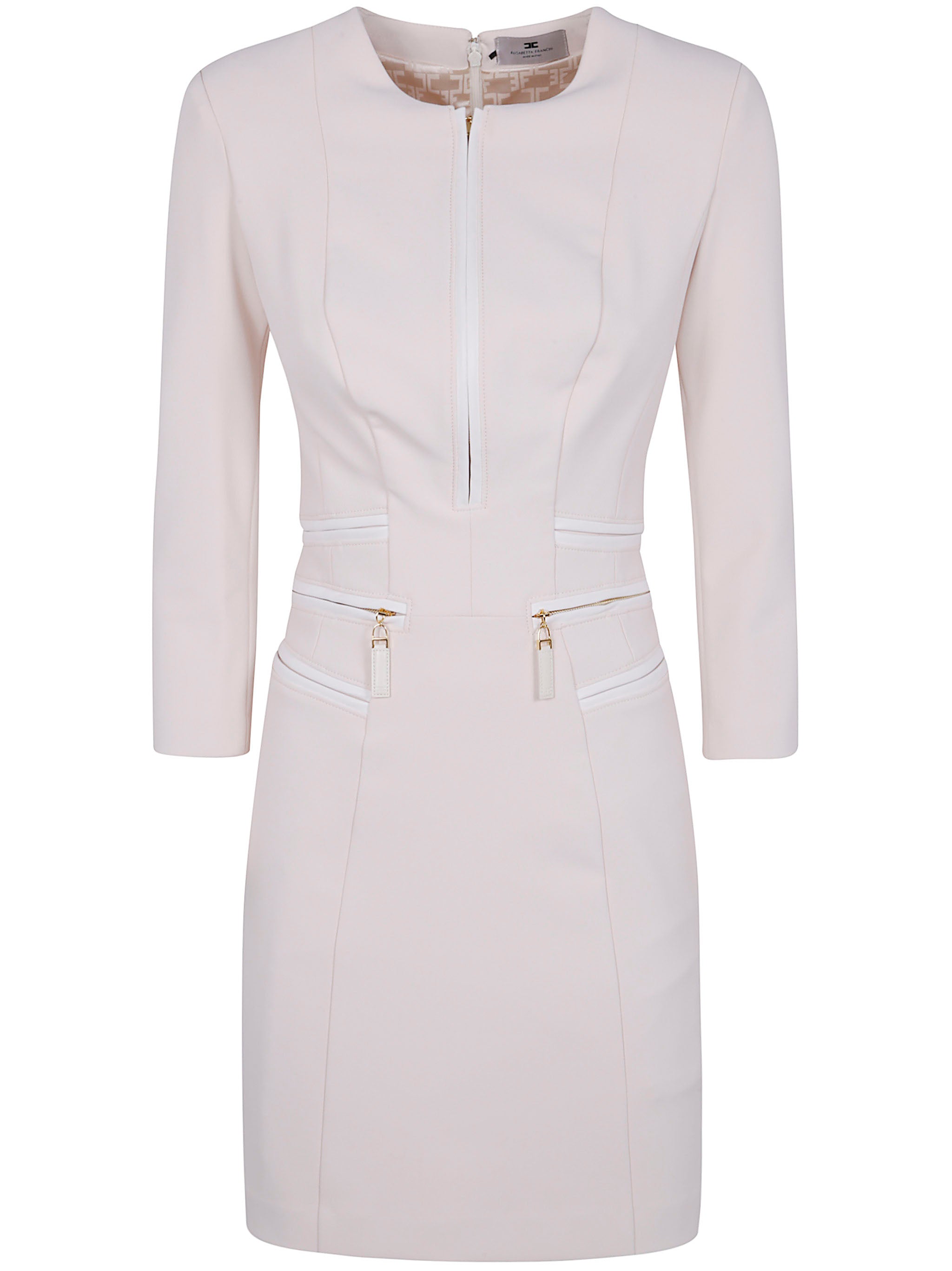 DOUBLE CREPE STRECH DRESS Elisabetta Franchi WHITE 42