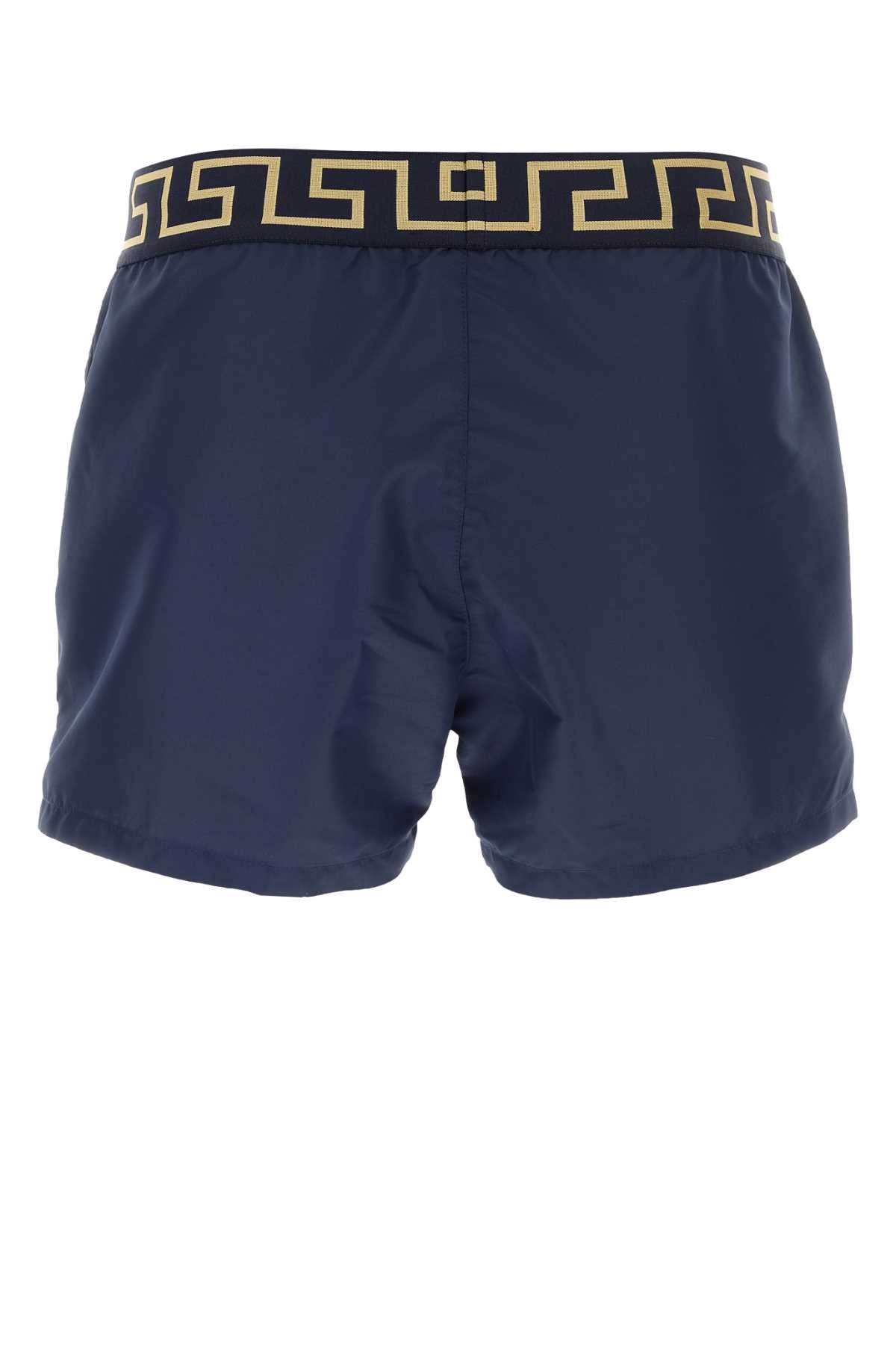 BLUE POLYESTER SWIMMING SHORTS Versace