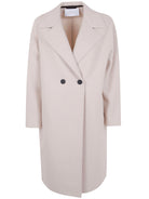 WOMEN DROPPED SHOULDER DOUBLE BREASTED COAT PRESSED WOOL Harris Wharf London NUDE & NEUTRALS 44