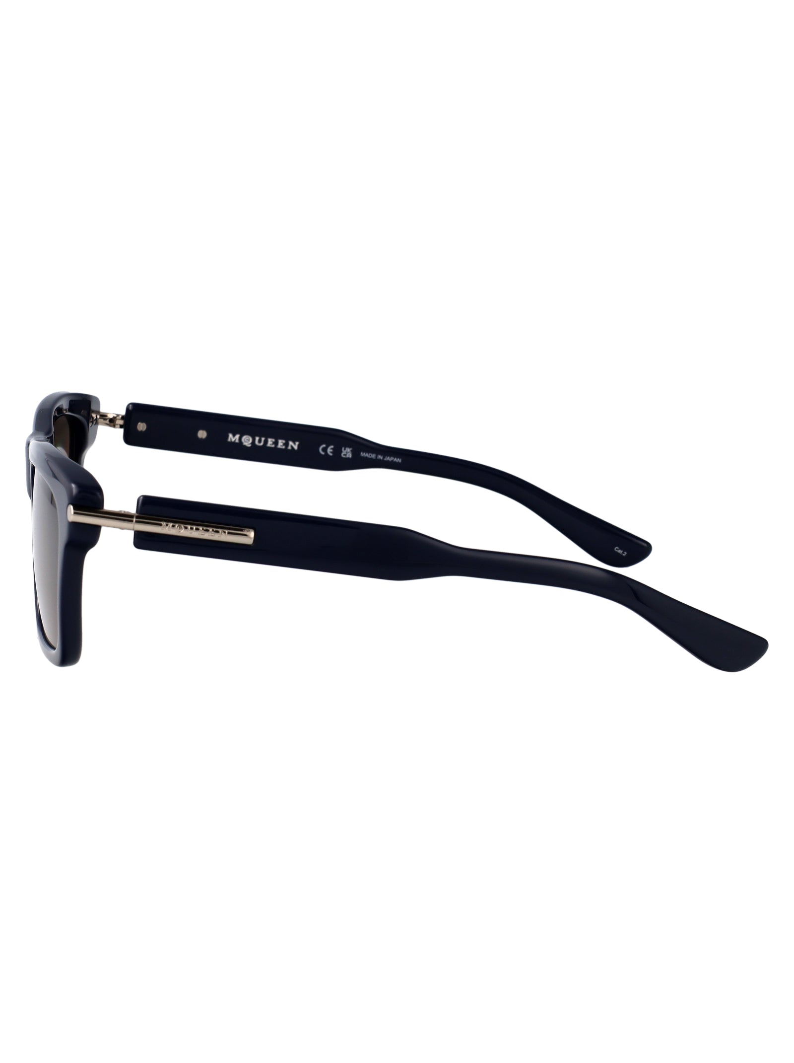 BLUE-BLUE-BROWN RECYCLED ACETATE SUNGLASSES Alexander McQueen