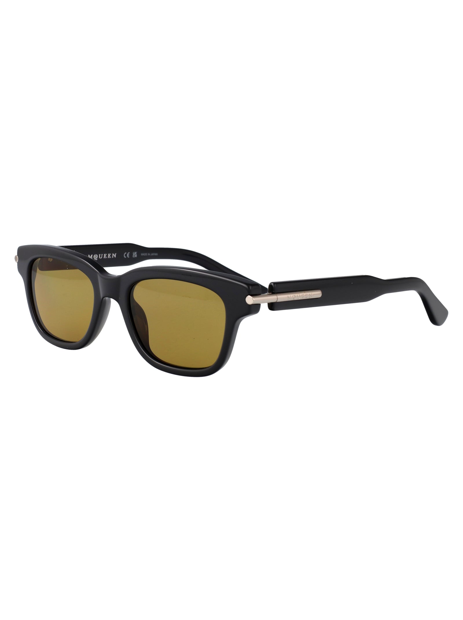 GREY-GREY-YELLOW RECYCLED ACETATE SUNGLASSES Alexander McQueen