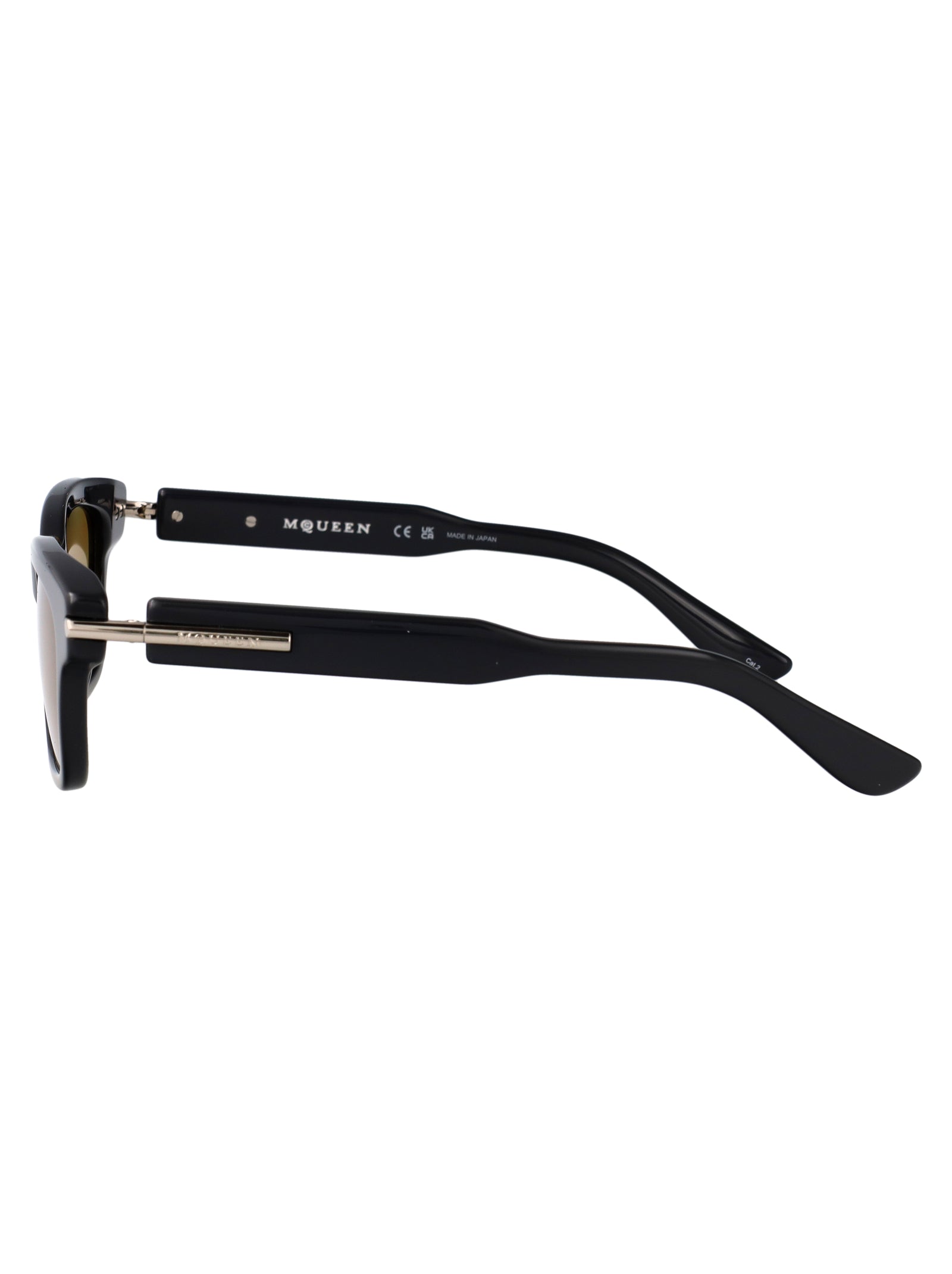 GREY-GREY-YELLOW RECYCLED ACETATE SUNGLASSES Alexander McQueen