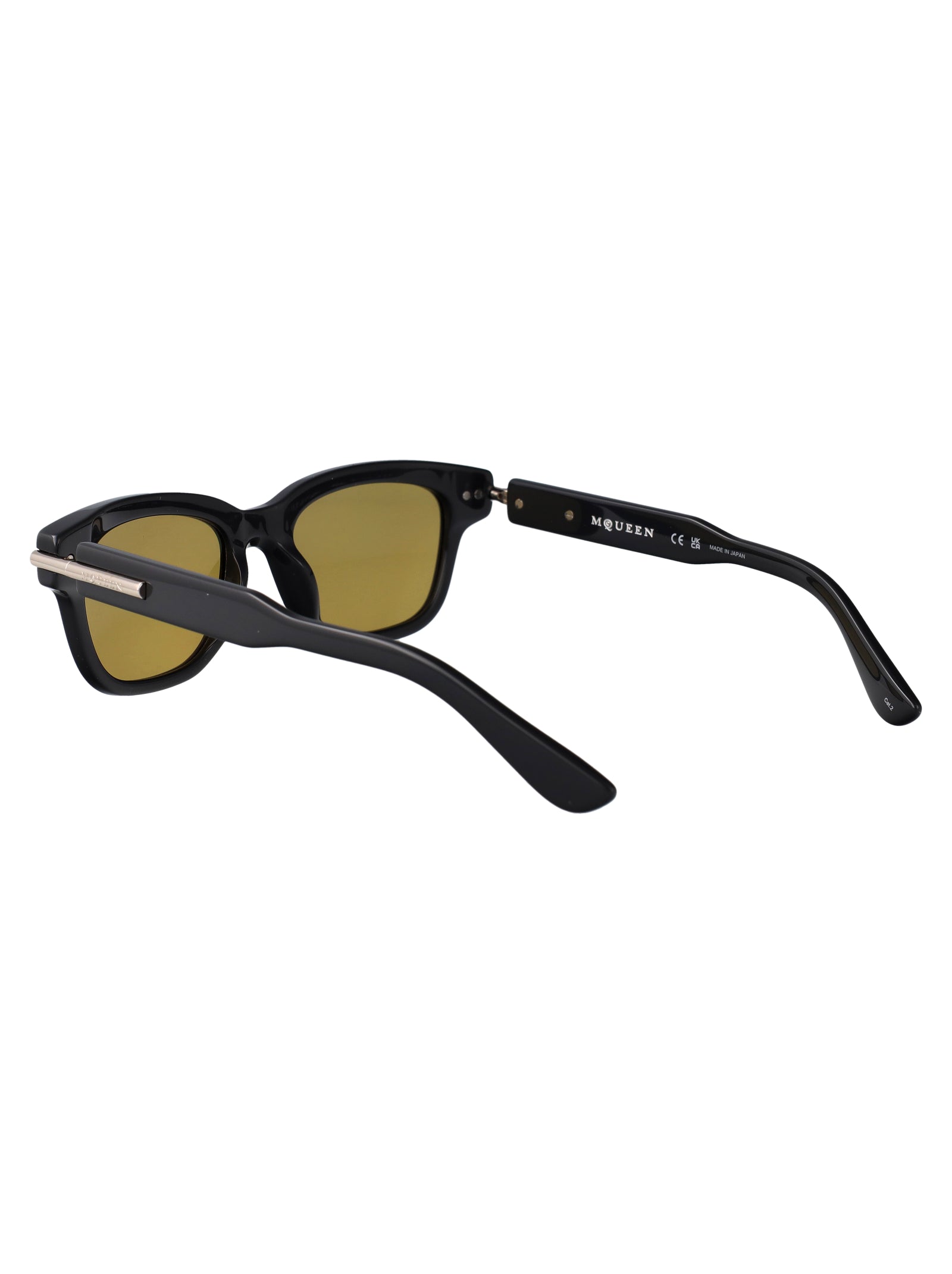 GREY-GREY-YELLOW RECYCLED ACETATE SUNGLASSES Alexander McQueen