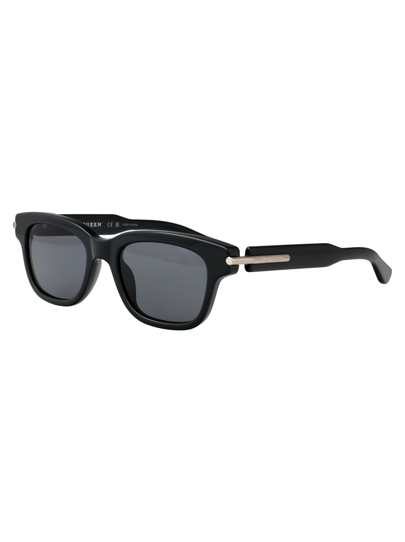 GREEN-GREEN-GREY RECYCLED ACETATE SUNGLASSES Alexander McQueen