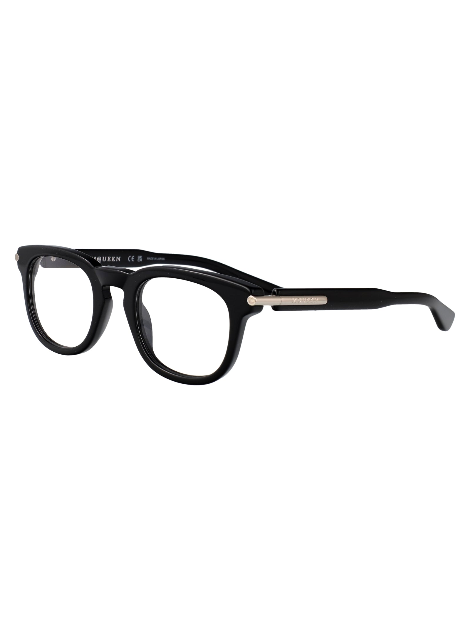 BLACK-BLACK-TRANSPARENT RECYCLED ACETATE GLASSES Alexander McQueen