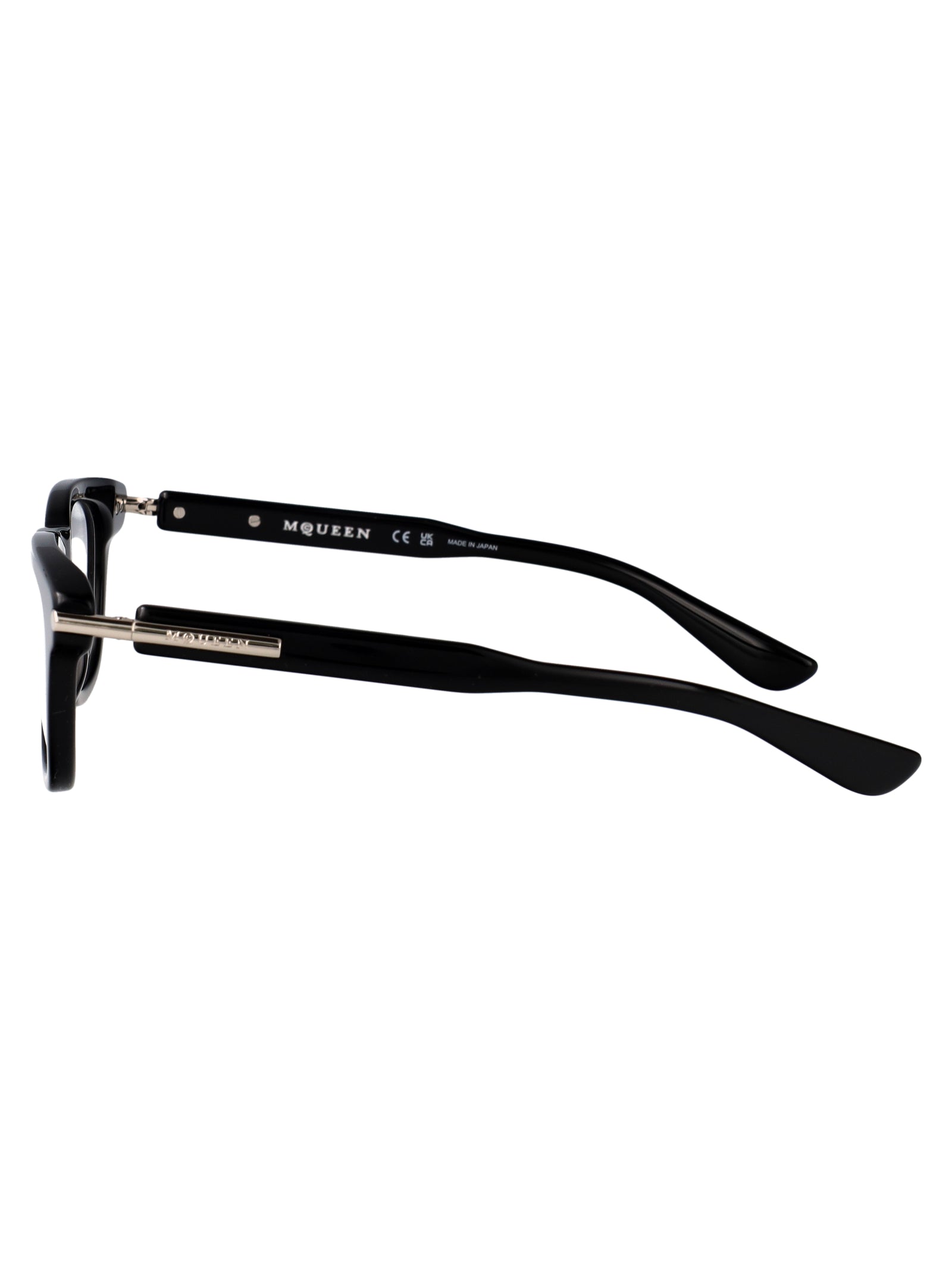 BLACK-BLACK-TRANSPARENT RECYCLED ACETATE GLASSES Alexander McQueen
