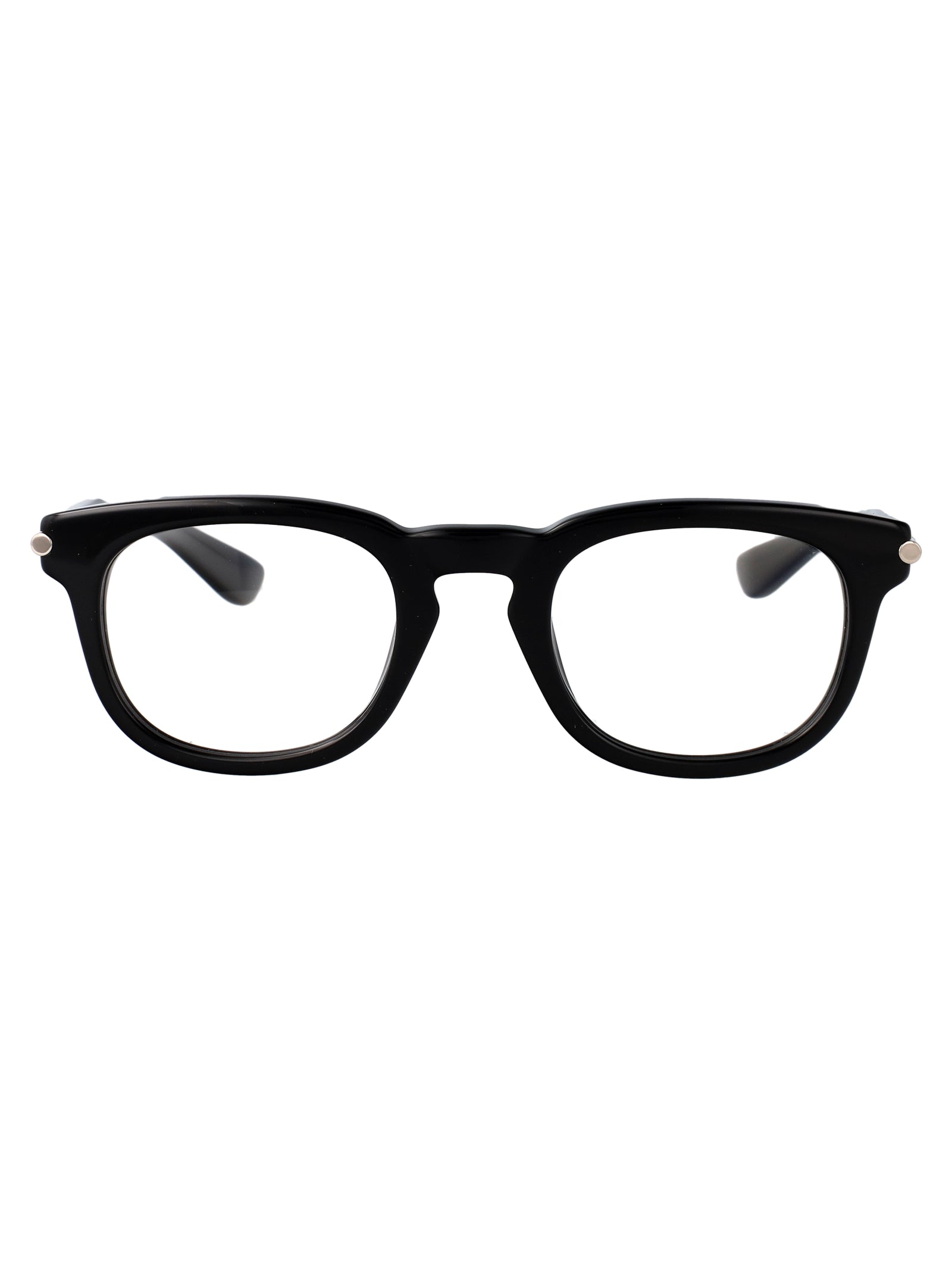 BLACK-BLACK-TRANSPARENT RECYCLED ACETATE GLASSES Alexander McQueen BLACK-BLACK-TRANSPARENT 48