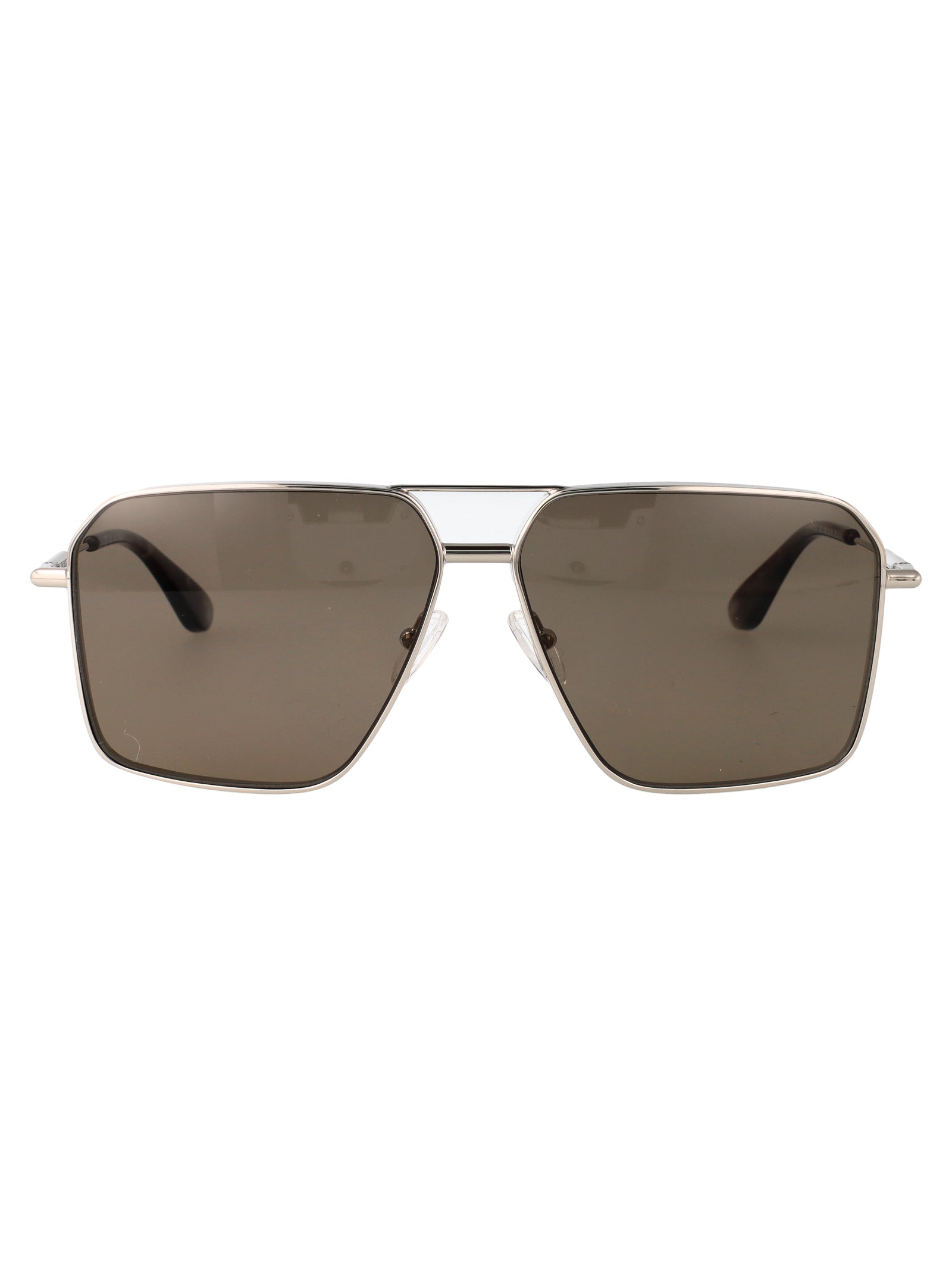 SILVER-SILVER-BROWN METAL SUNGLASSES Alexander McQueen SILVER-SILVER-BROWN 60