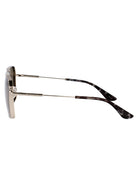 SILVER-SILVER-BROWN METAL SUNGLASSES Alexander McQueen