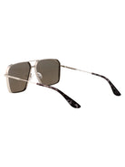 SILVER-SILVER-BROWN METAL SUNGLASSES Alexander McQueen