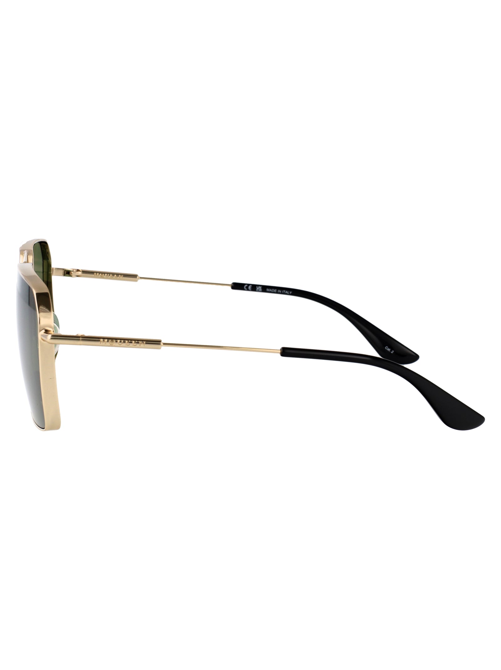 GOLD-GOLD-GREEN METAL SUNGLASSES Alexander McQueen