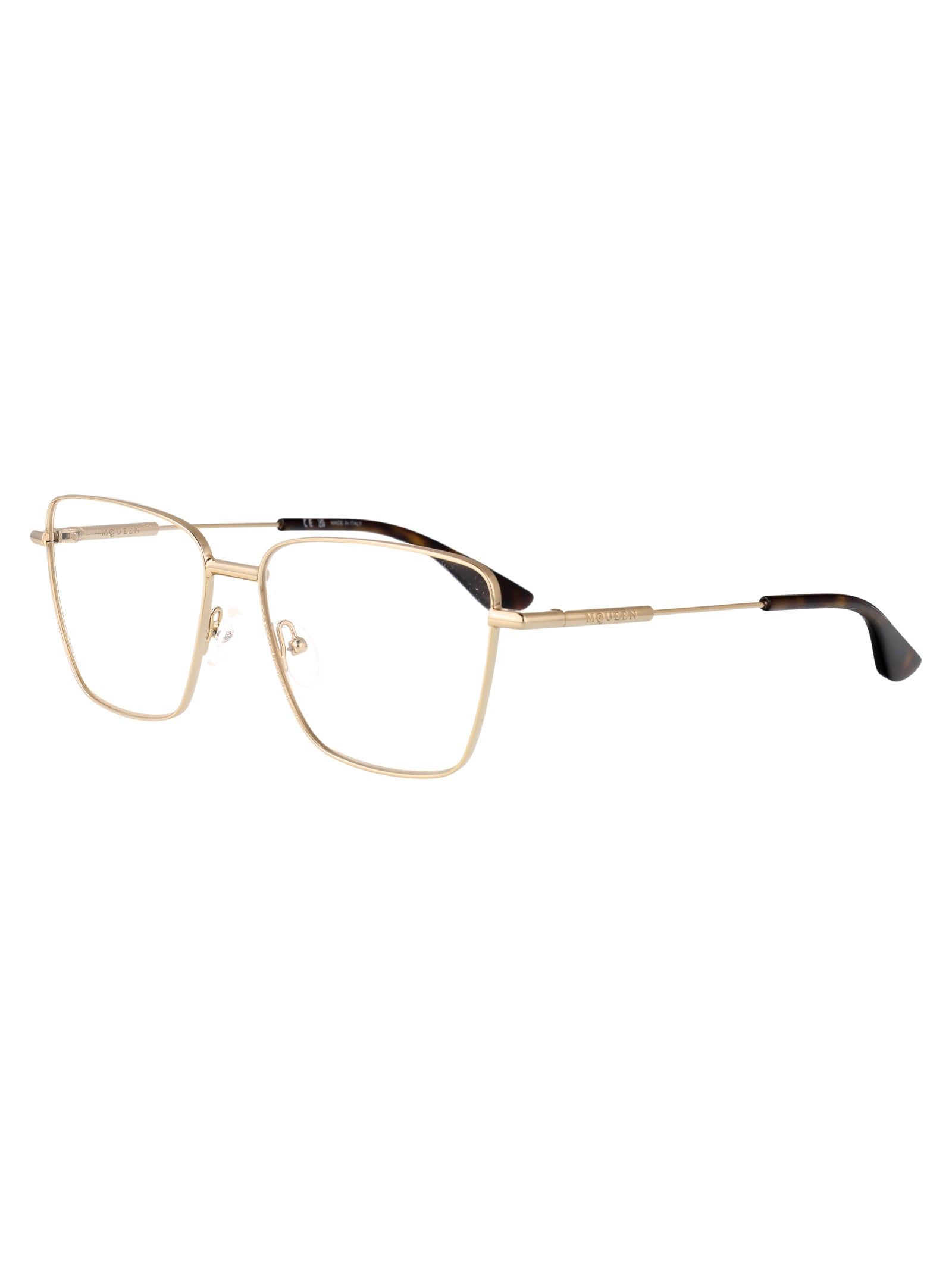 GOLD-GOLD-TRANSPARENT METAL GLASSES Alexander McQueen