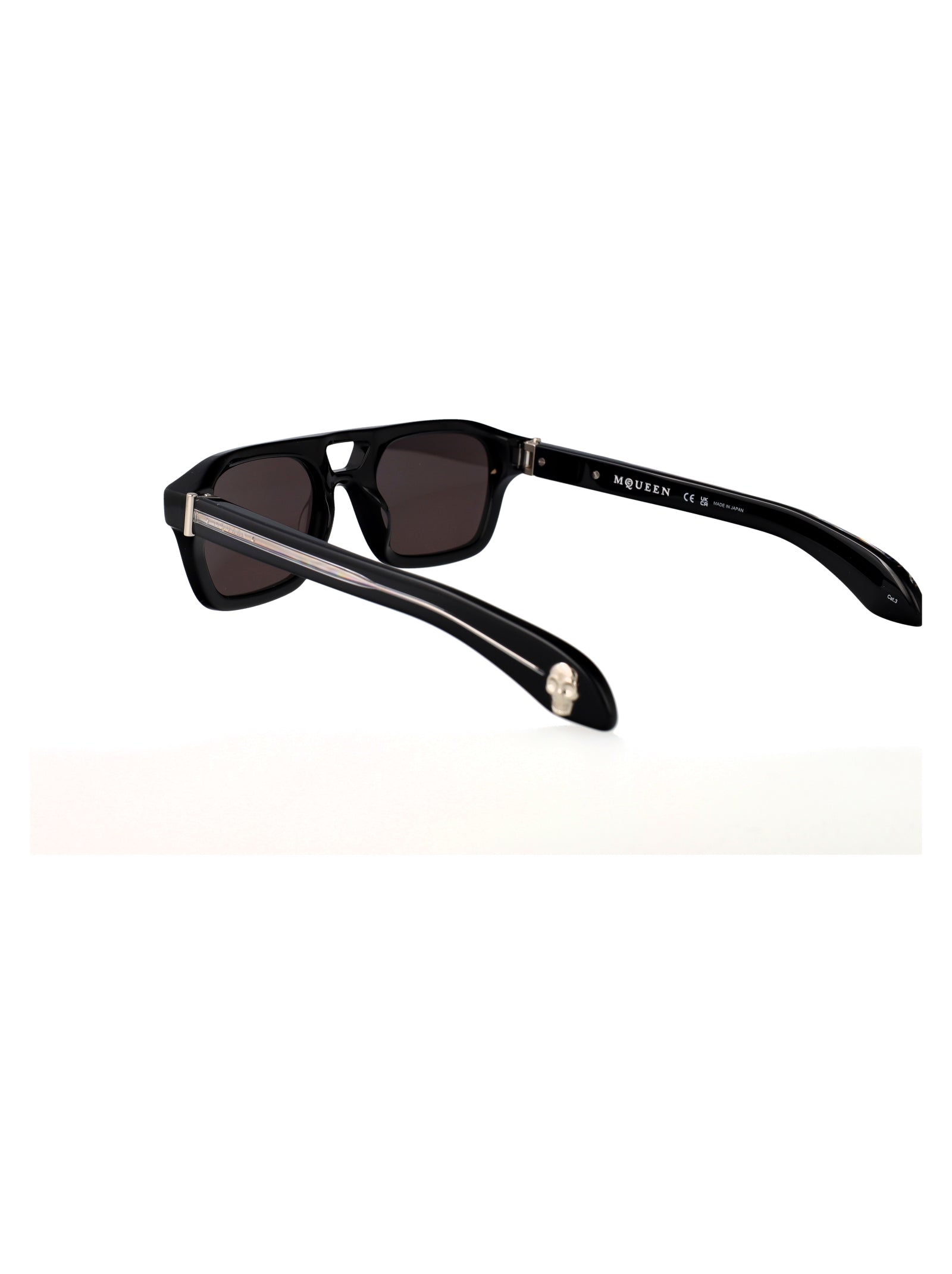 BLACK-BLACK-GREY ACETATE SUNGLASSES Alexander McQueen